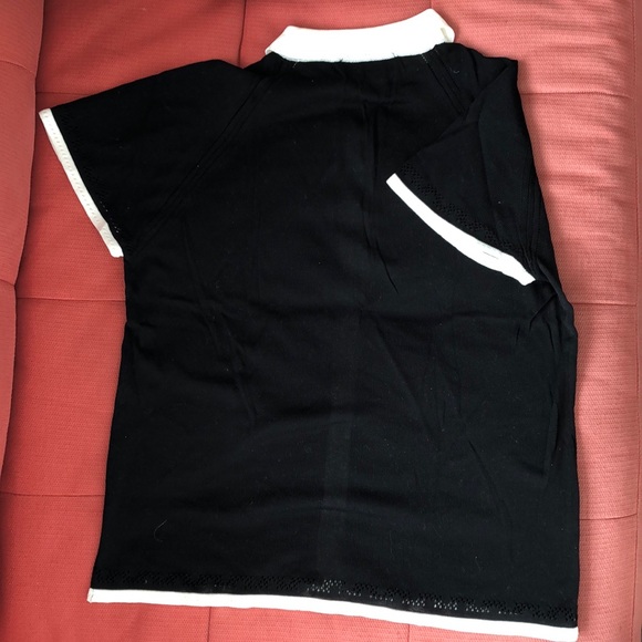 Rare Barneys New York knit collar button tee - Picture 5 of 7